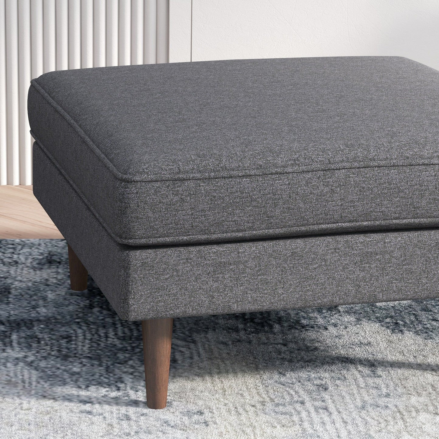 Amber - Mid-Century Modern Square Upholstered Ottoman