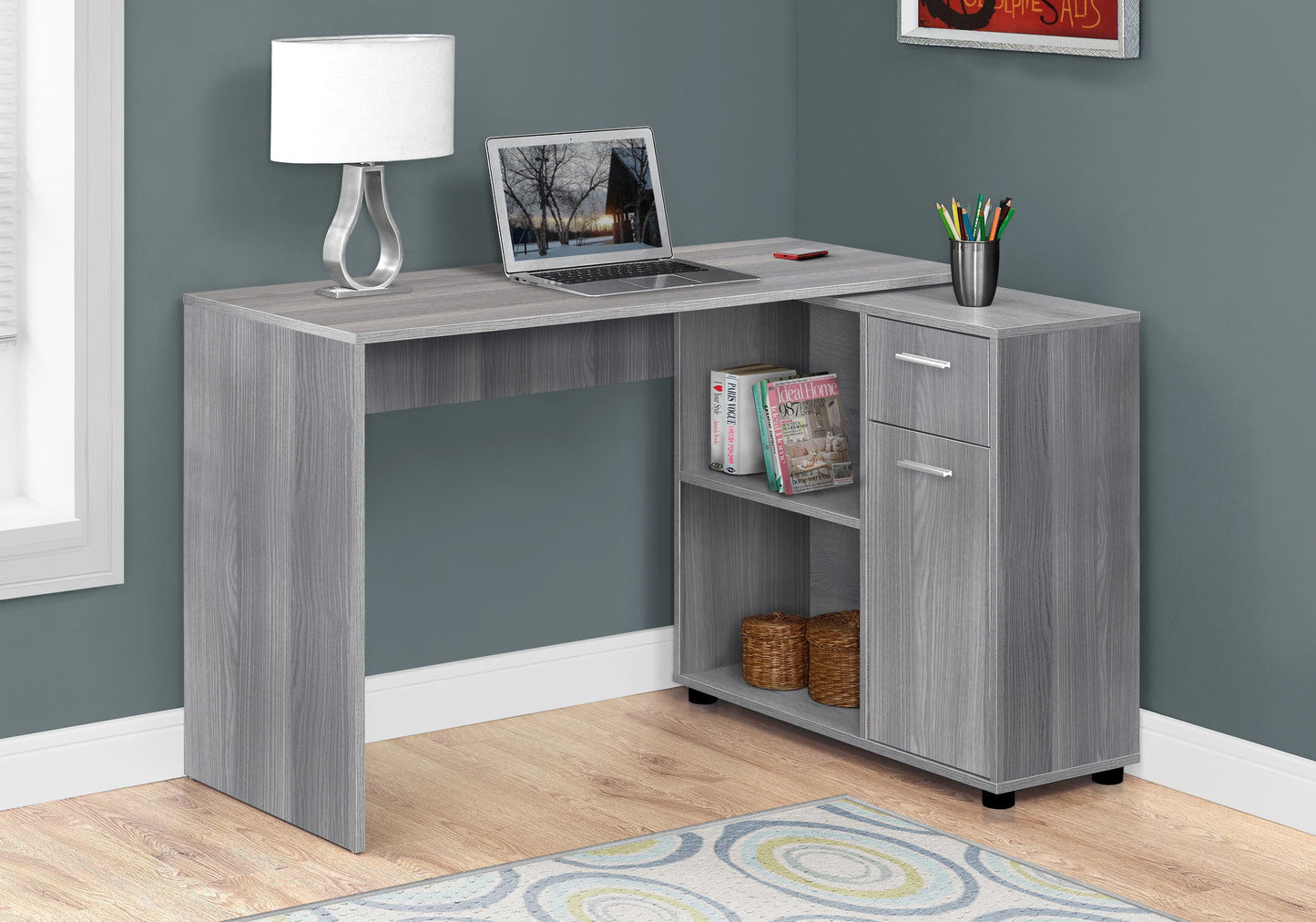 Computer Desk, Home Office, Corner, Storage Drawers, L Shape, Contemporary & Modern