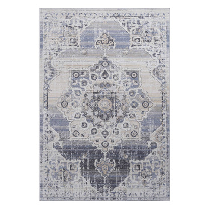 Payas - 2' x 3' Medallion Non-Shedding Stylish And Stain Resistant Area Rug - Cream / Blue