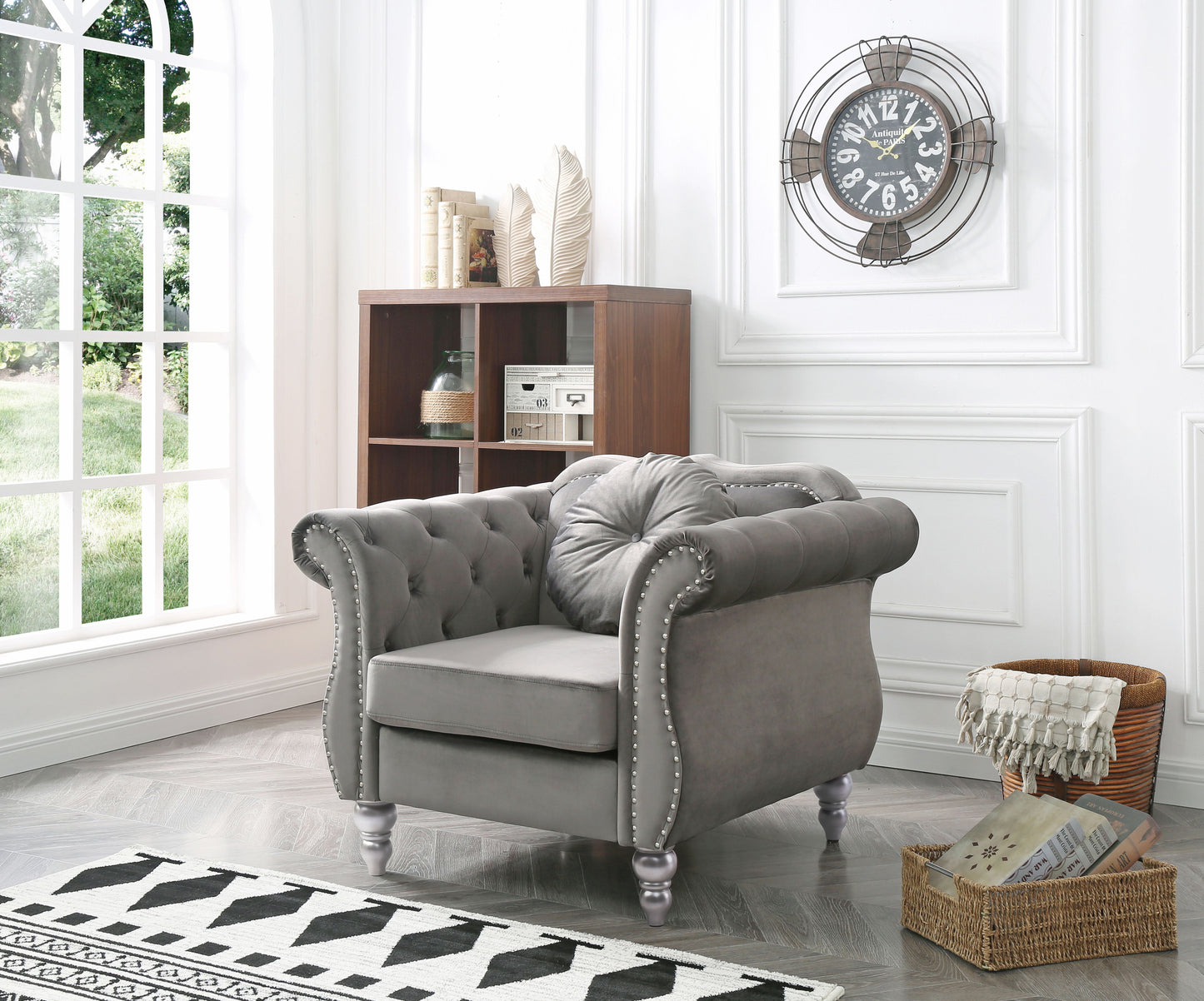 Chic Transitional Flared Arm Chair