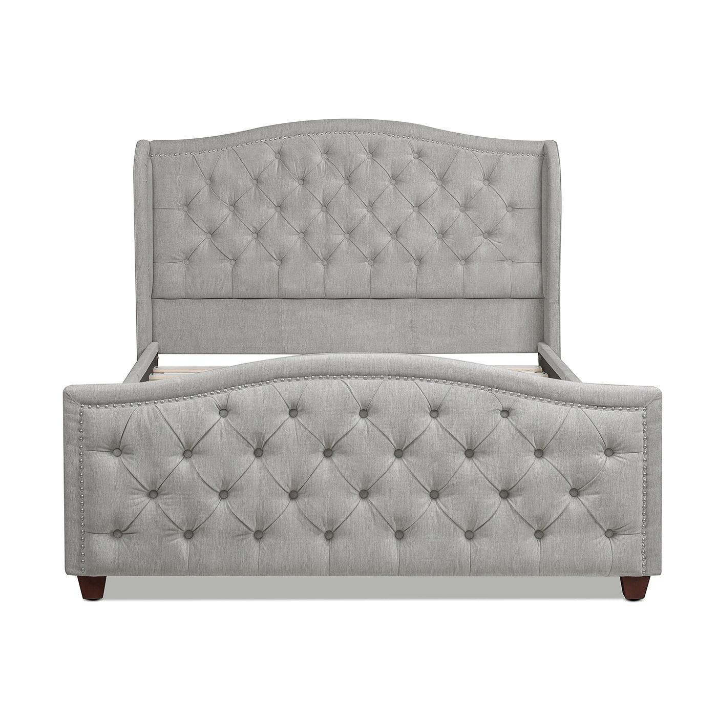 Fontana - Handcrafted Wingback Upholstered Platform Bed Frame