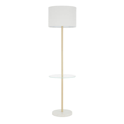 Chloe - Contemporary Shelf Floor Lamp - Clear / White