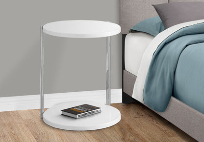 Accent Table Round For Living Room - White