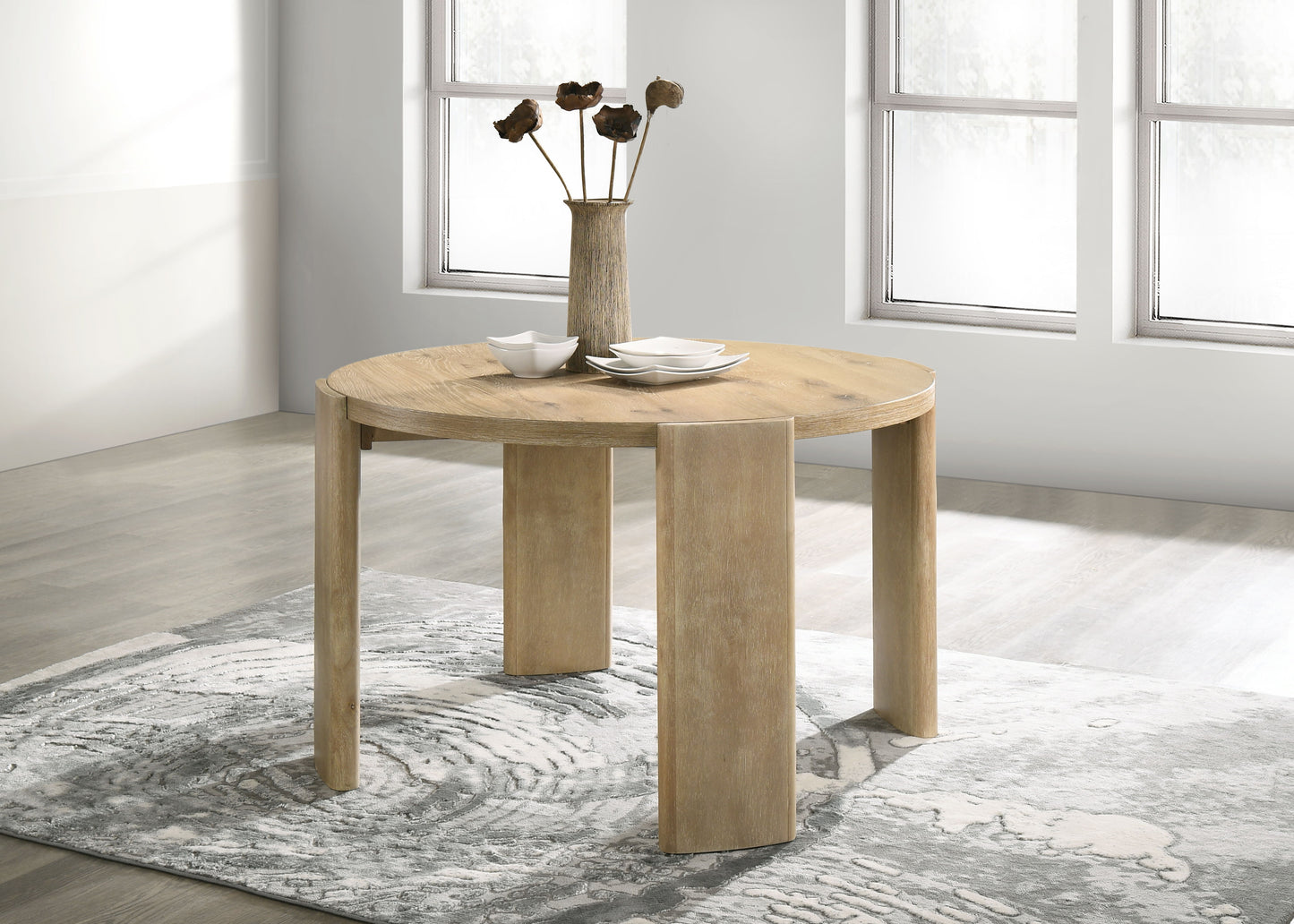 Bowen - Round Dining Table - Oak Finish