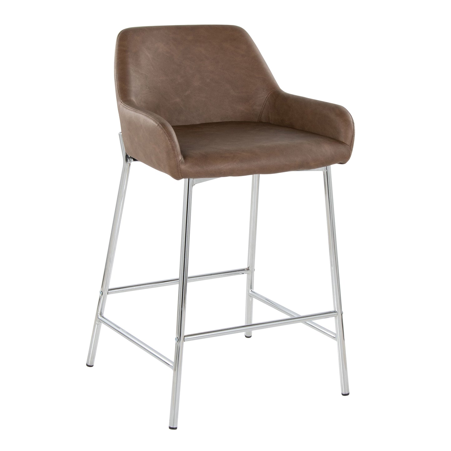 Daniella - Contemporary Fixed Height Counter Stool With Metal Legs (Set of 2)