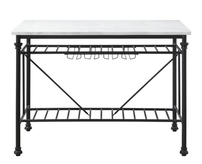 Mera - Marble Top Kitchen Island - Gray / Marble