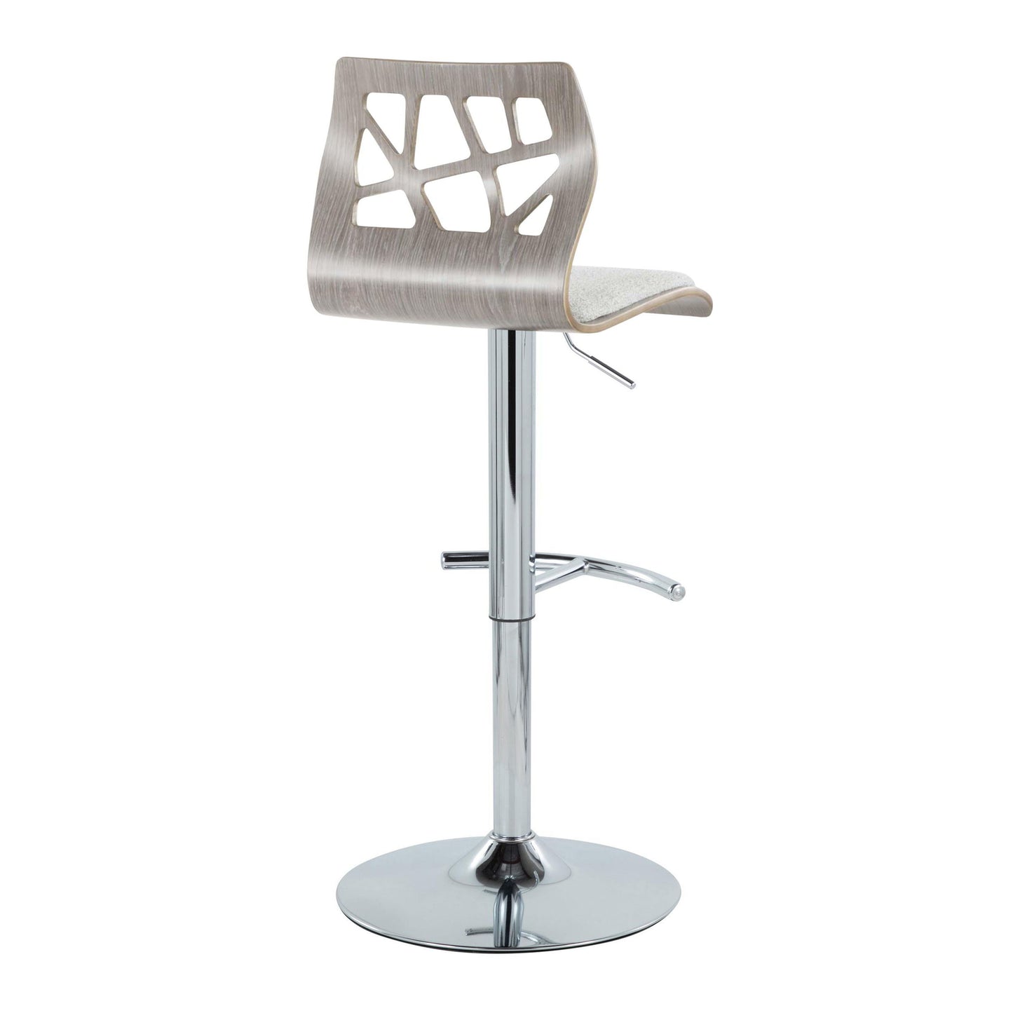 Folia - Contemporary Adjustable Barstool With Swivel With Rounded T Footrest (Set of 2)