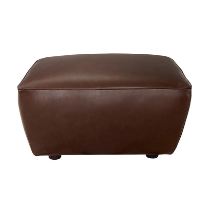 Avalon - Leather Ottoman - Raisin