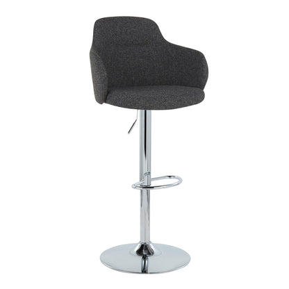 Boyne - Contemporary Adjustable Barstool With Swivel With Oval Footrest (Set of 2)