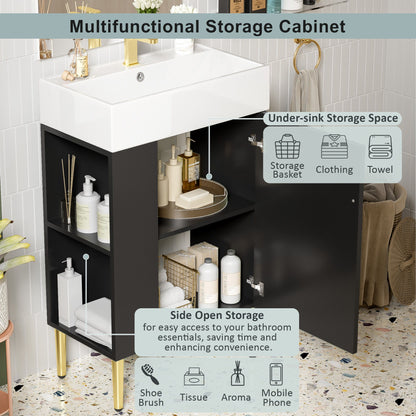 Bathroom Vanity, Combo Cabinet, Bathroom Storage Cabinet, Single Ceramic Sink