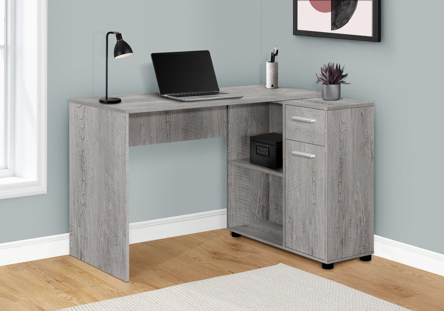 Computer Desk, Home Office, Corner, Storage Drawers, L Shape, Contemporary & Modern