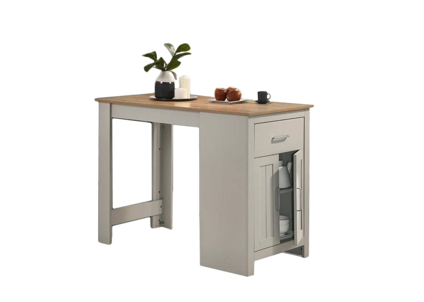 Alonzo - Small Space Counter Height Dining Table With Cabinet And Drawer Storage