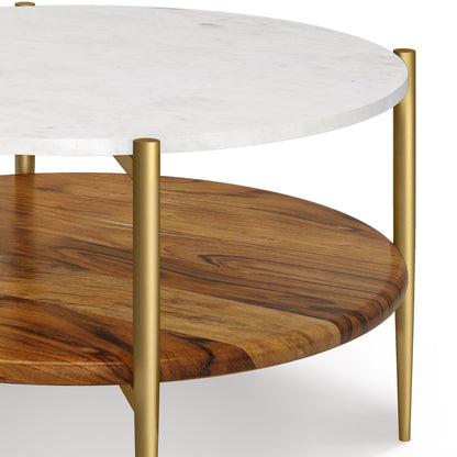 Wagner - Round Marble & Wood Table