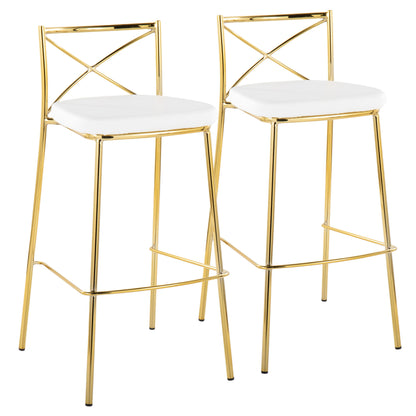 Modern Charlotte - Contemporary Fixed Height Barstool (Set of 2)