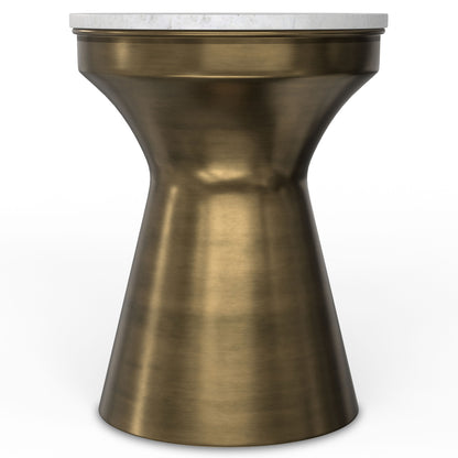 Raquel - Side Table - Antique Brass / White