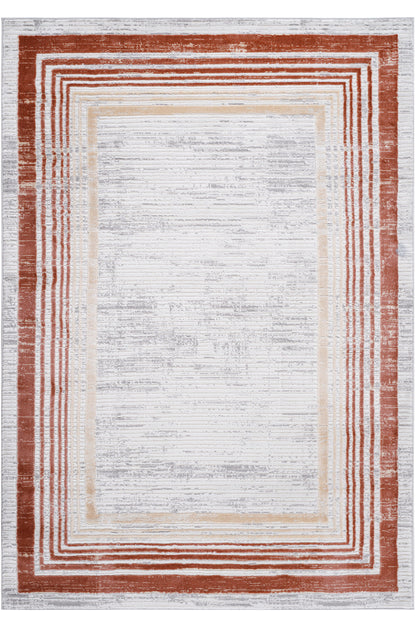 Marfi - Bordered Non-Shedding Living Room Bedroom Dining Home Office Stylish And Stain Resistant Area Rug