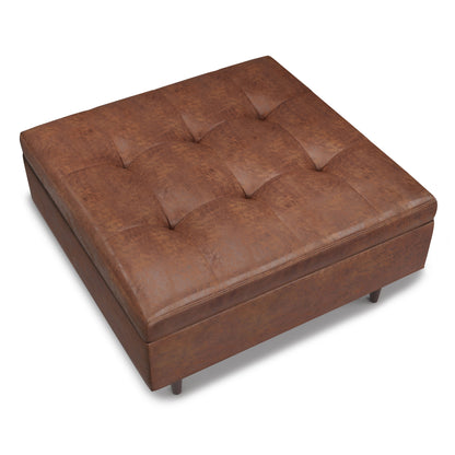 Shay - Large Square Coffee Table Storage Ottoman Mid-Century Style