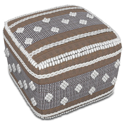 Mapleton - Outdoor / Indoor Pouf - Beige Gray / White