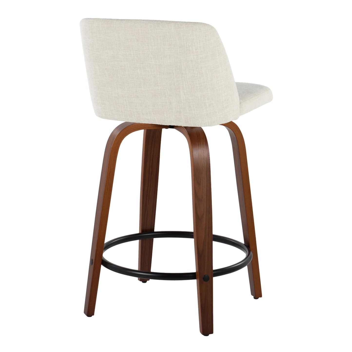 Toriano - Contemporary Fixed Height Counter Stool Swivel With Round Footrest (Set of 2)