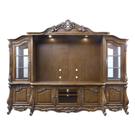 Latisha - Entertainment Center - Antique Oak