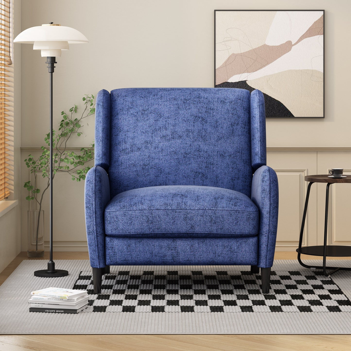 Oversized Textured Fabric Pushback Recliner