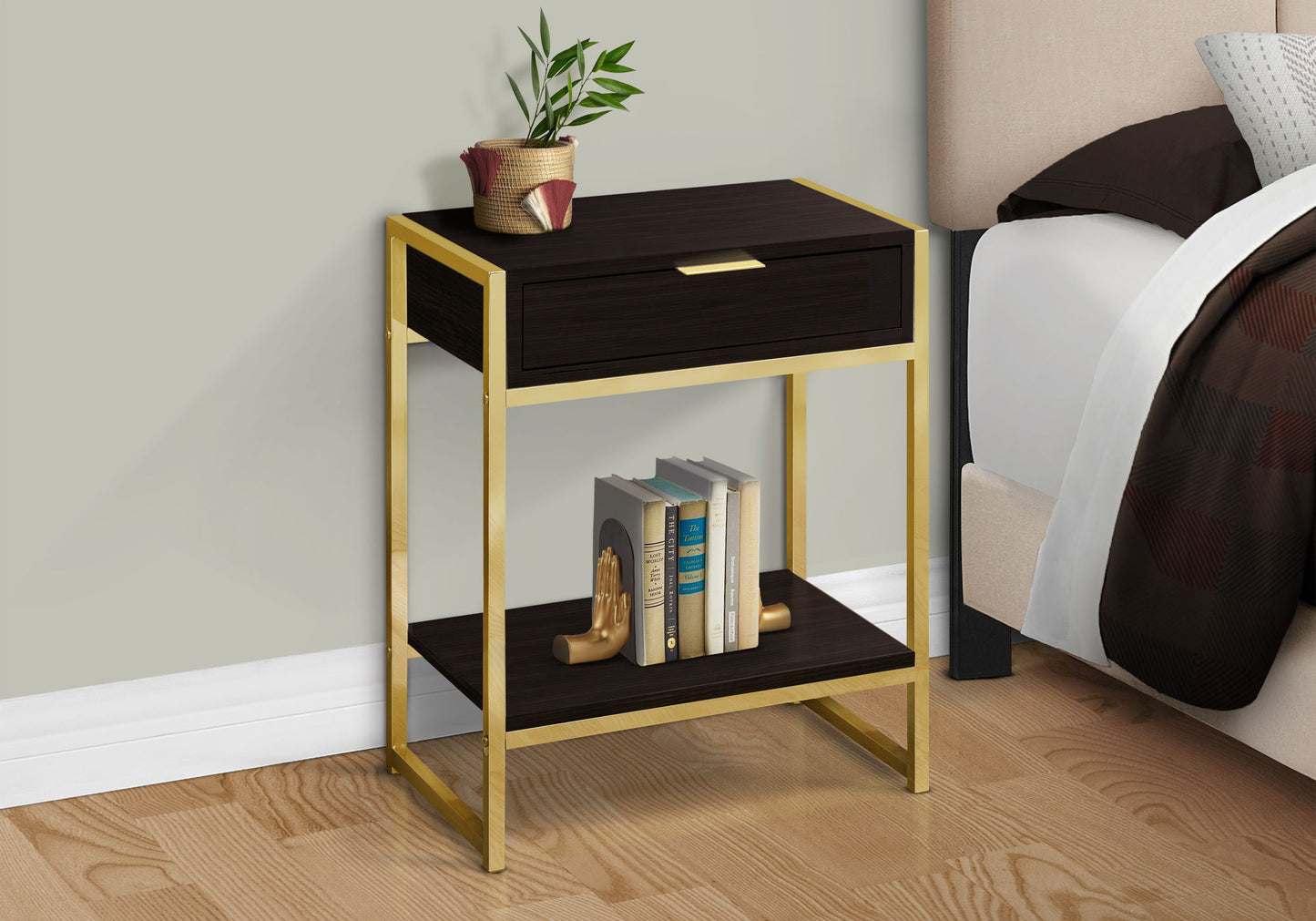 Accent Side Table, Storage Drawer, Spacious Tabletop