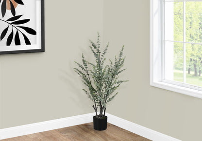 44" Tall, Artificial Plant, Eucalyptus Tree, Indoor, Faux, Fake, Floor, Greenery, Potted, Real Touch, Decorative - Green / Black