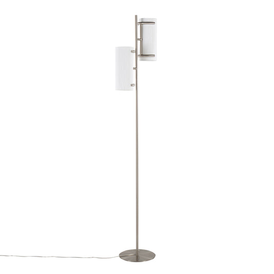 Rhonda - Contemporary / Glam Floor Lamp - Nickel / White