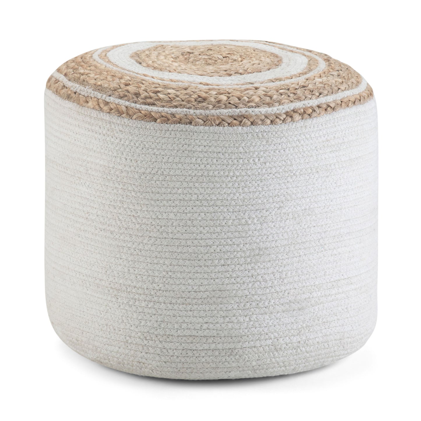 Serena - Handcrafted Round Braided Pouf