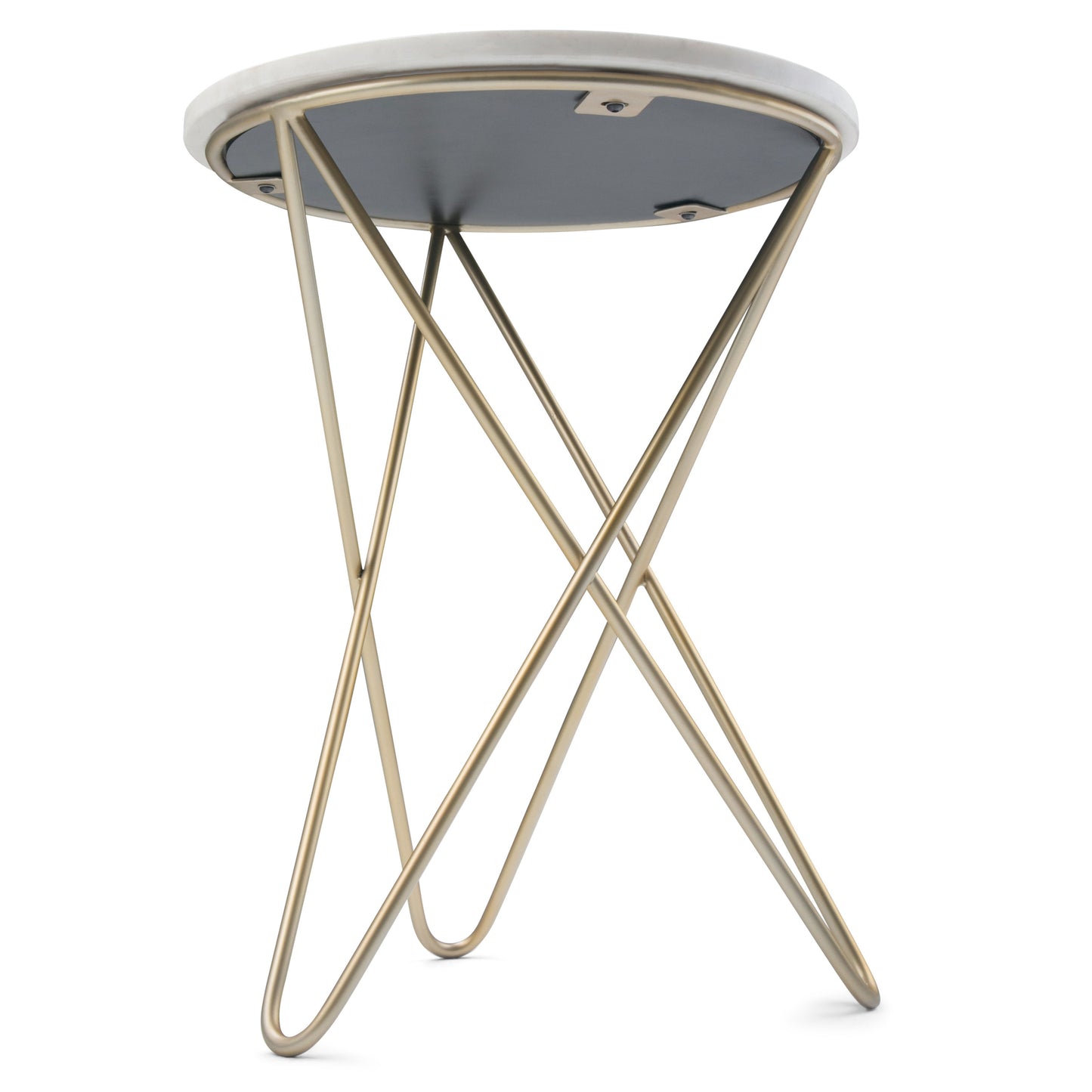 Gabon - Accent Table - White / Gold