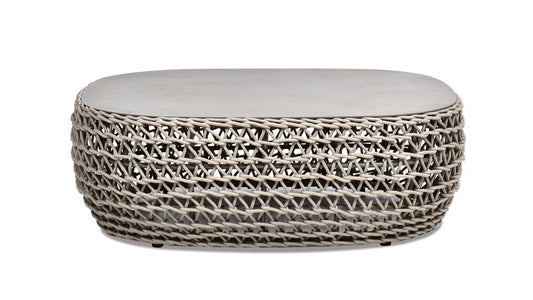 Willow - Oval Patio Coffee Table - Light Beige