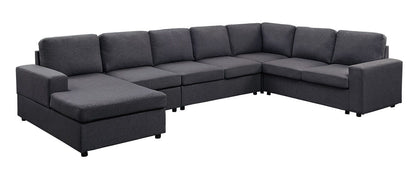 Hayden - Linen 7 Seat Reversible Modular Sectional Sofa Chaise