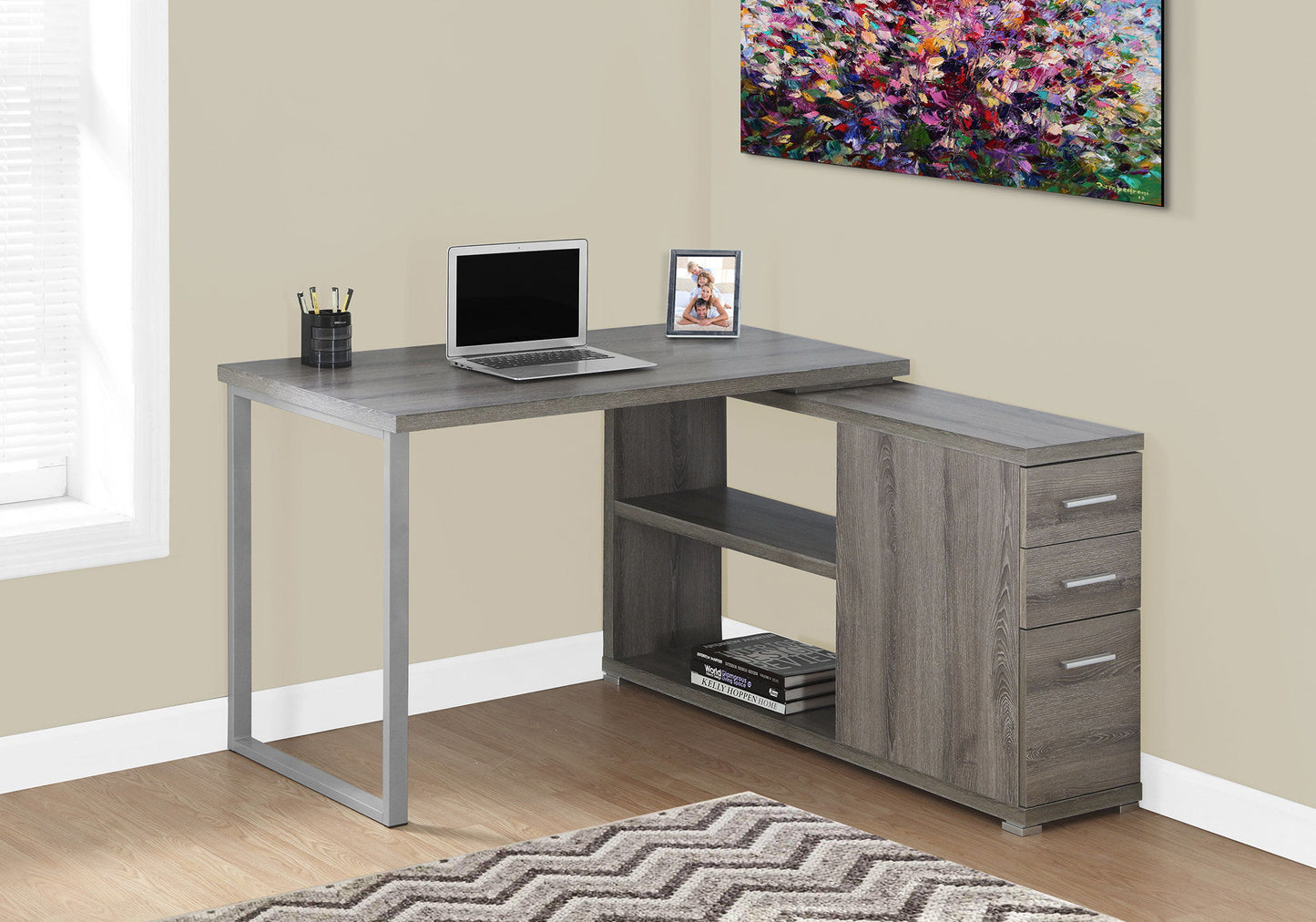 Computer Desk, Home Office, Corner, Left, Right Set - Up, Storage Drawers, L Shape, Laptop, And Contemporary & Modern