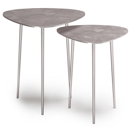 Shelton - 2 Piece Metal Nesting Table - Nickel