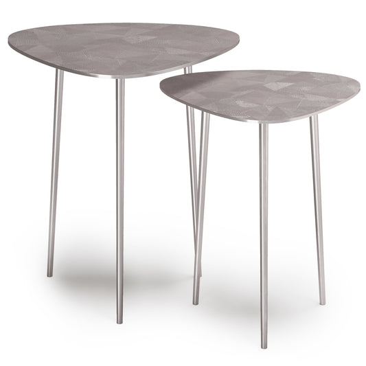 Shelton - 2 Piece Metal Nesting Table - Nickel