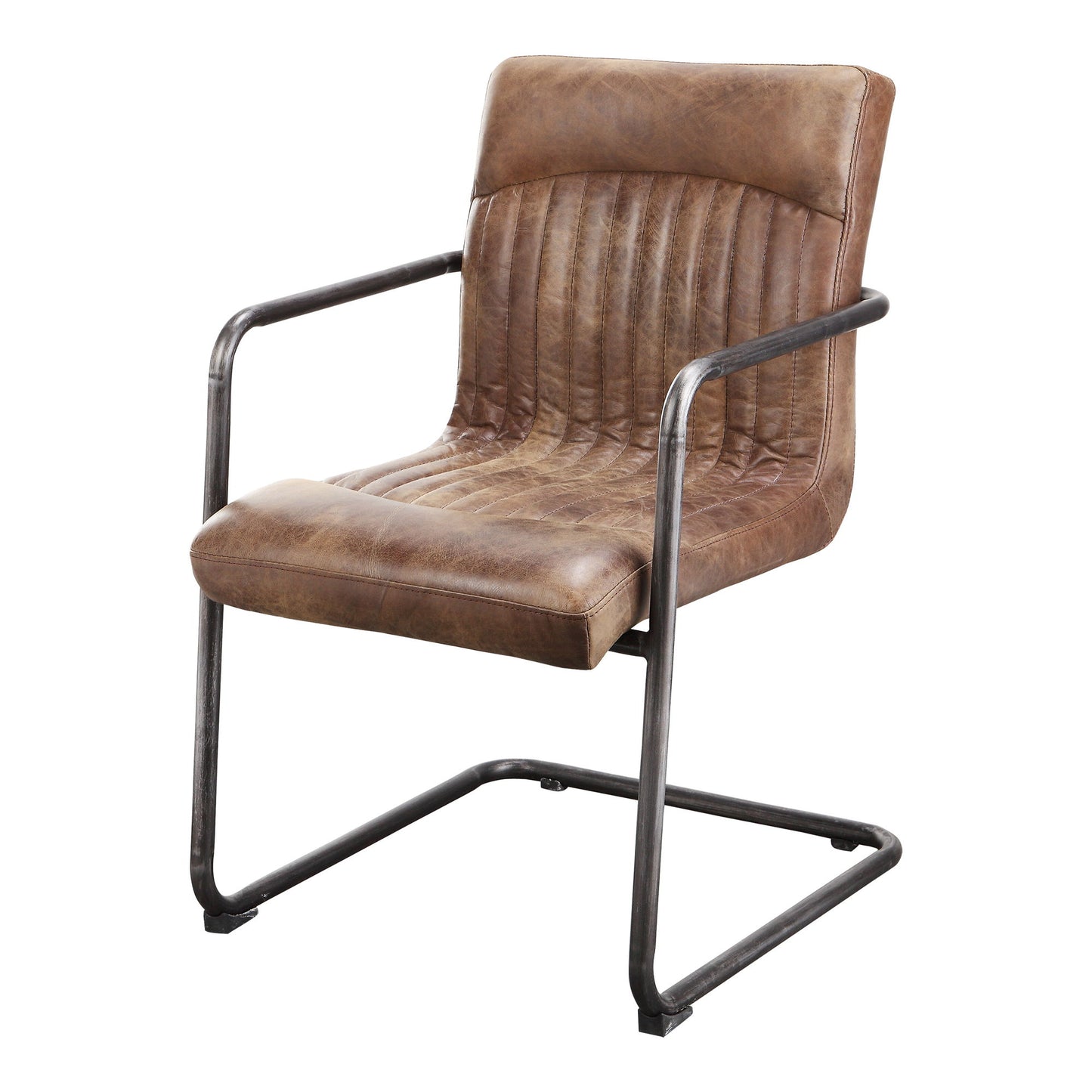 Ansel - Arm Chair Chair Leather (Set of 2) - Grazed Brown