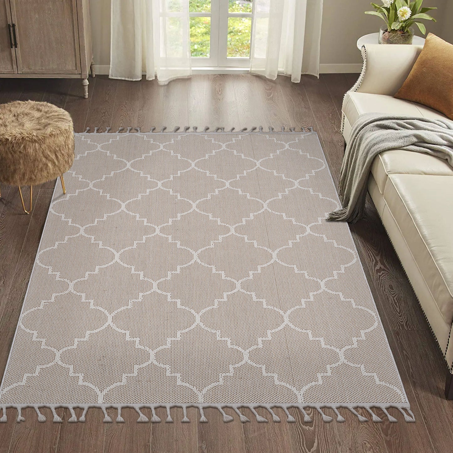 Guros - Trellis Indoor / Outdoor Area Rug - Ivory