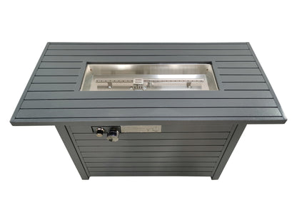 Outdoor Fire Pit Table With Lid, Durable Construction - Gray