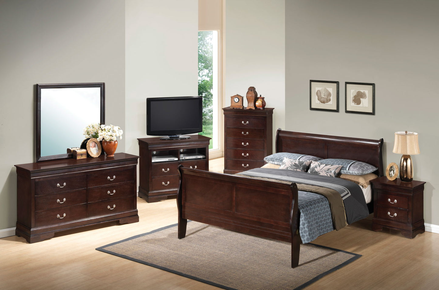 Panel Sleigh Bed