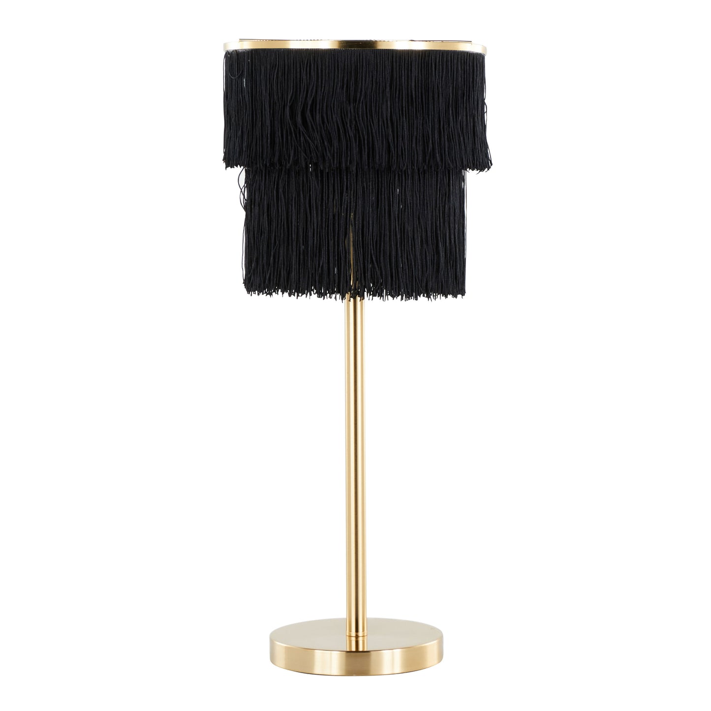 Fringe - Contemporary Buffet Lamp (Set of 2) - Royal Gold / Black Fringe