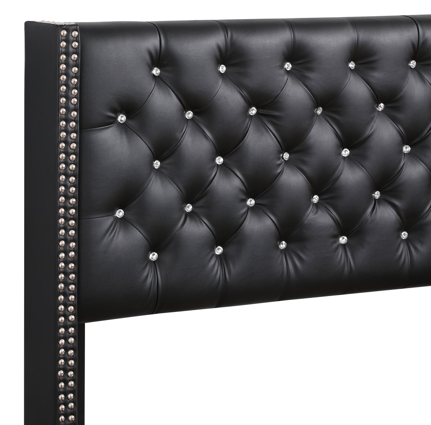 Upholstered Nailhead Trim Chic Bed