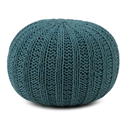 Shelby - Handcrafted Hand Knit Round Pouf