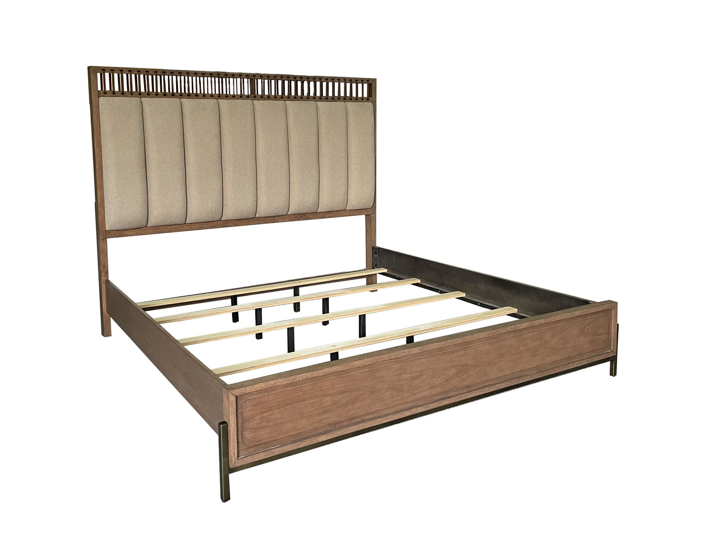 Elegant Design Upholstered And Strap Panel Bed