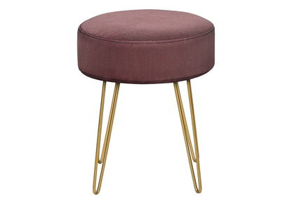 Ottoman, Pouf, Footrest, Foot Stool, Round Gold Metal Legs, Contemporary, Modern