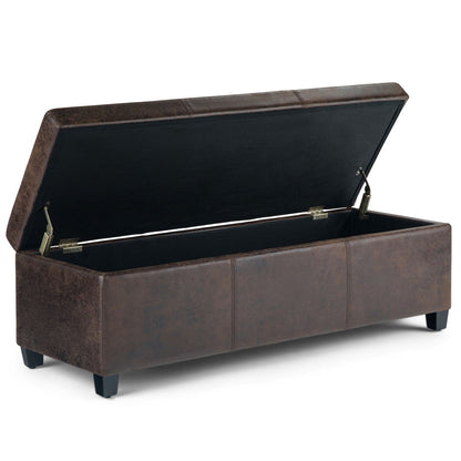 Avalon - Storage Ottoman Bench - Distressed Brown