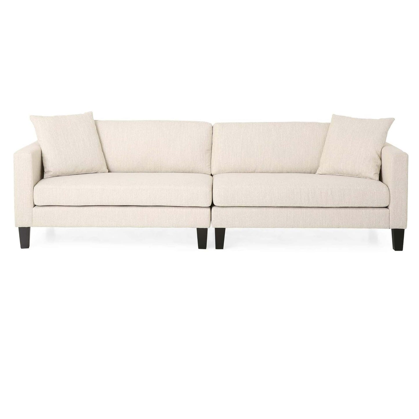 Comfy 3 Seat Sofa With Wooden Legs, Modern Style For Living Room And Study