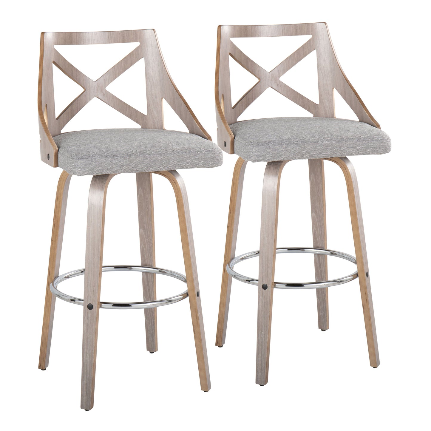 Charlotte - Farmhouse Fixed Height Bar Stool With Round Footrest (Set of 2)