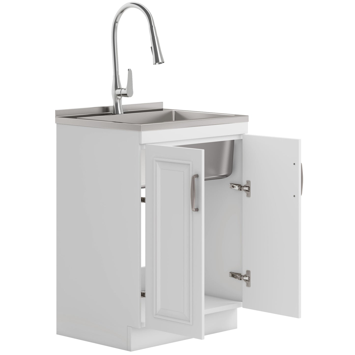 Darwin - Deluxe Laundry Cabinet With Pull-Out Faucet And Stainless Steel Sink