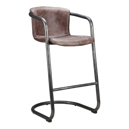 Freeman - Barstool Leather (Set of 2) - Grazed Brown