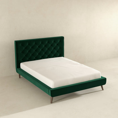 Dillon - Mid-Century Modern Velvet Platform Bed